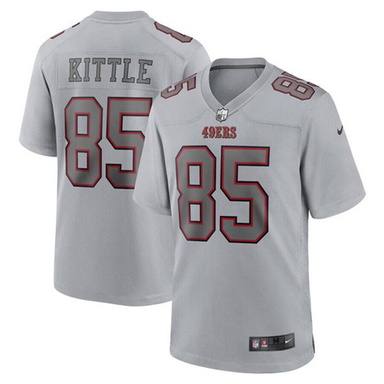 Men's San Francisco 49ers #85 George Kittle Gray Atmosphere Fashion Stitched Game Jersey